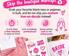 Hen Party T-Shirt iron on decals.