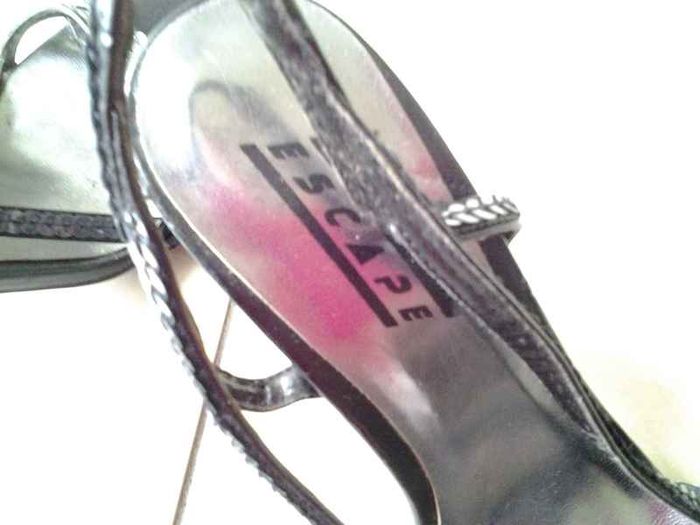 Black Strappy Sandals with Sequins - Size 4