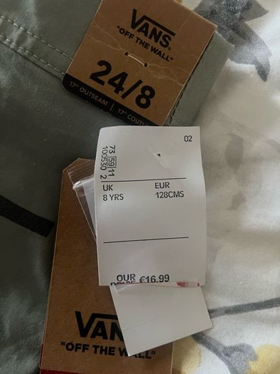 Boys BNWT Vans shorts age 8