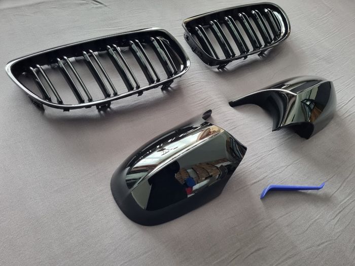 BMW 3 Series E90 E91 Lci Kidney Grilles & Mirror Covers Set Brand New