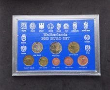 Netherlands 2003 Euro Coin Set - Complete 8-Coin Brilliant Uncirculated (BU) Set In Display Case