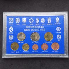 Netherlands 2003 Euro Coin Set - Complete 8-Coin Brilliant Uncirculated (BU) Set In Display Case