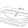 Vanity Basin sinkGoodHome Nira Slimline Gloss White Rectangular Single Vanity Basin (W)60.4cm Image 2