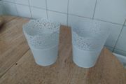 Two metal plantpots / plantpot holders