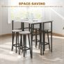 6-Piece Bar Table Set, 2 Breakfast Tables with 4 Stools, Counter Height Dining Tables & Chairs for Kitchen, Living Room, Grey Image 3
