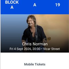 ticket Chris Nornan, Smokie Rock Band Vicar st
