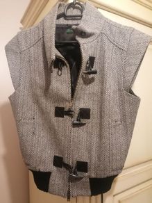Benetton wool grey gilet UK 8