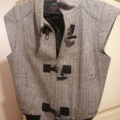 Benetton wool grey gilet UK 8