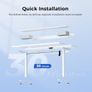 Adjustable Height Desk with 2 Drawers, 140 x 60 cm, Stable Electric Sit-Stand Desk, Ergonomic Computer Desk, White Image 4