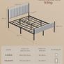 4ft x 7ft Steel Bed Frame with Padded Headboard Dove Grey Image 2