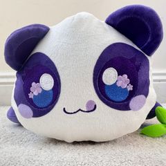 Aphmau MeeMeows Safari Purple Panda Cat Plush approx. 11"- length Used Please see photos