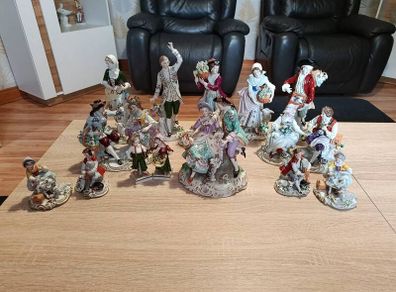 Beautiful Collection of Antique Sitzendorf Porcelain Figurines