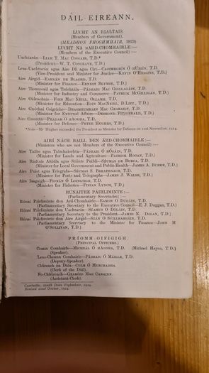 Dail Eireann Parliamentary Debates ( Official Reports) Volume 9  22nd October 1924 To 19th December 1924. Hardback In Good Condition.