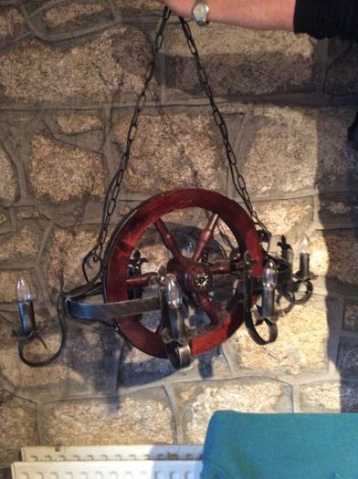 Vintage Cartwheel Gothic Style Chandelier