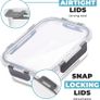 Glass Containers with Lids (10 Pack)  Airtight & BPA-Free  Oven, Microwave, Freezer & Dishwasher Safe 370ml & 1050ml  Durable Borosilicate Glass Image 4