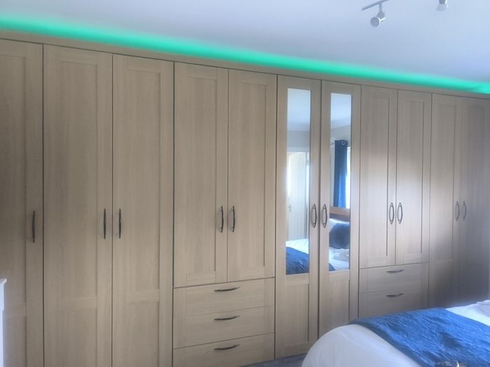 Oak shaker style wardrobe doors and drawers fronts