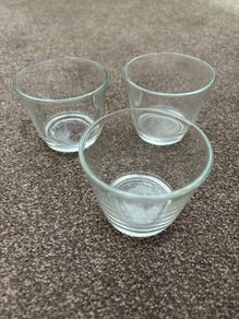 3 little glass cups / candleholders