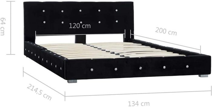 _Upholstered bed: velvet bed, frame double bed, slatted frame, multiple choices