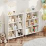 7 Cube Bookshelf, 3 Tier Modern White Bookcase with Legs, 31 inch Wooden Book Shelf, Toy Storage Organizer, Floor Standing Display Cabinet Rack for Hoom Office, White Image 6