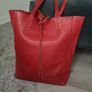 Red Leather Tote Bag Image 7