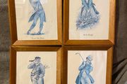 set of four vintage golfer's,