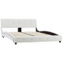 Bed Frame White Faux Leather 135x190 cm Image 3