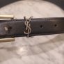Black leather belt in the style of designer Image 7