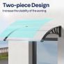 Window Door Awning 100x100cm Polycarbonate Spliced Canopy Transparent with Black Bracket Suitable for Door Porch Outdoor Roof Patio Image 4
