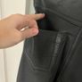 Unsigned black leather trousers jeans style Sz 8UK  W28 L 32 Image 6