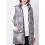 DKNY Sport Metallic Silver Longline Down Puffer Jacket Coat Image 3