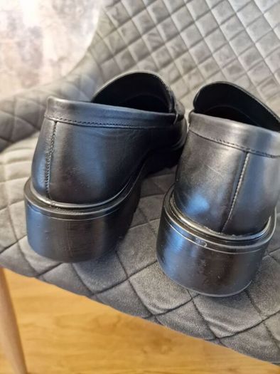 Womens black leather loafers