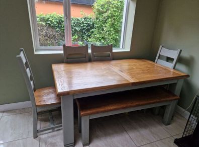 dawn dinning table large 4 chairs an bench