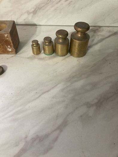 antique vintage brass weights