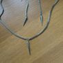 Silver tone chain matching necklace and earrings set Image 2