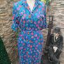 Vintage French blue floral shirt dress Image 8