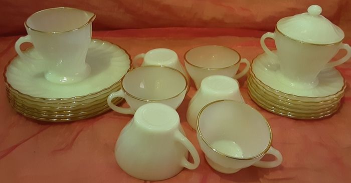 American milk white tea service, PRICE DROP