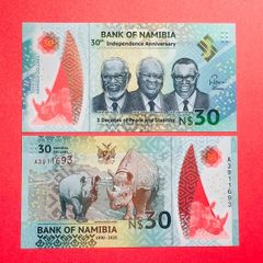 Namibia  30 Dollars  2020  Pick 18. Polymer / Plastic .  ( Uncirculated )