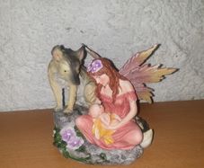 Fairy with Wolf and Baby Figurine