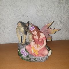 Fairy with Wolf and Baby Figurine