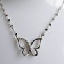 Vintage 925 Sterling Silver Butterfly Women's Pendant Necklace length 14" - 2g Image 3