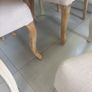 Oak dining Room table with 4 cream chairs Image 4