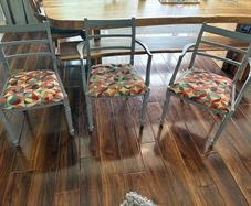 Grey wooden chairs