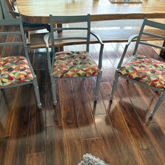 Grey wooden chairs