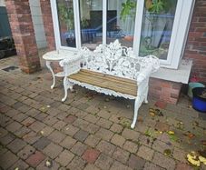 Cast Iron Bench & Table