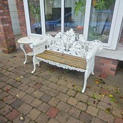 Cast Iron Bench & Table