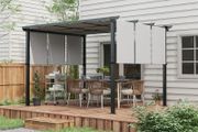 Pergola with 3 sliding canopies 3.5L x 3l x 2.35H m