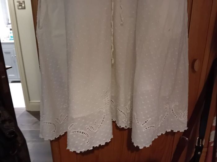 The Kooples Women's White Stitched Dots Embroidered Lace Cottagecore Dress M