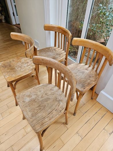 Vintage Bentwood Dining Chairs - Set of 4 - Mid-Century Modern