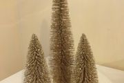 Set of 3 Gold Glitter Christmas Trees