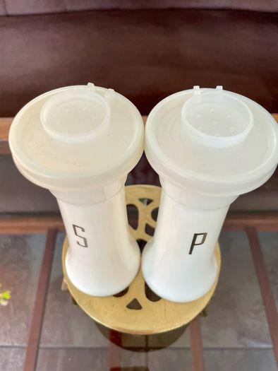 Vintage Tall 1970s MCM Atomic Retro Tupperware Salt and Pepper Shakers